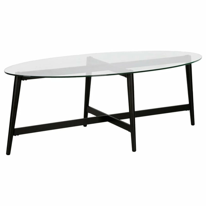 Henn&Hart Mid-Century Metal Blackened Bronze And Glass Coffee Table