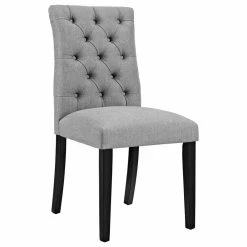 LexMod Duchess Parsons Upholstered Fabric Dining Side Chair, Light Gray