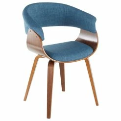 MOD The Antonia Accent Chair, Blue, Fabric And Wood