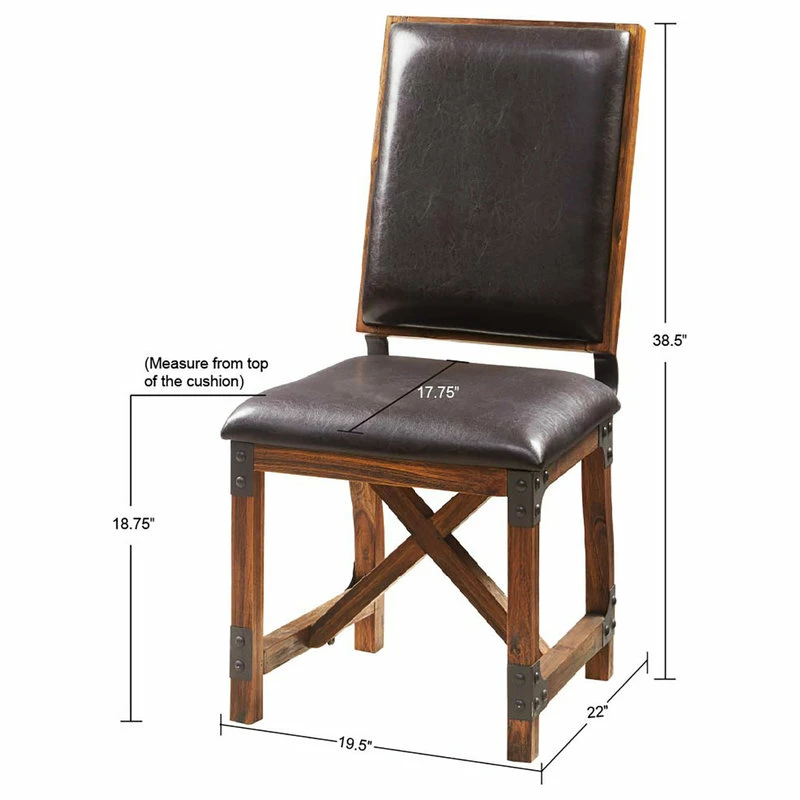 Olliix The Ivan Dining Chair, Chocolate Brown, Faux Leather - Image 8