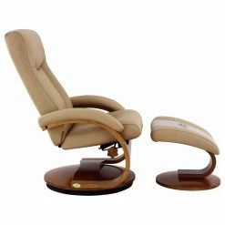 Progressive Furniture Hamilton Recliner And Ottoman In Cobblestone Top Grain Leather