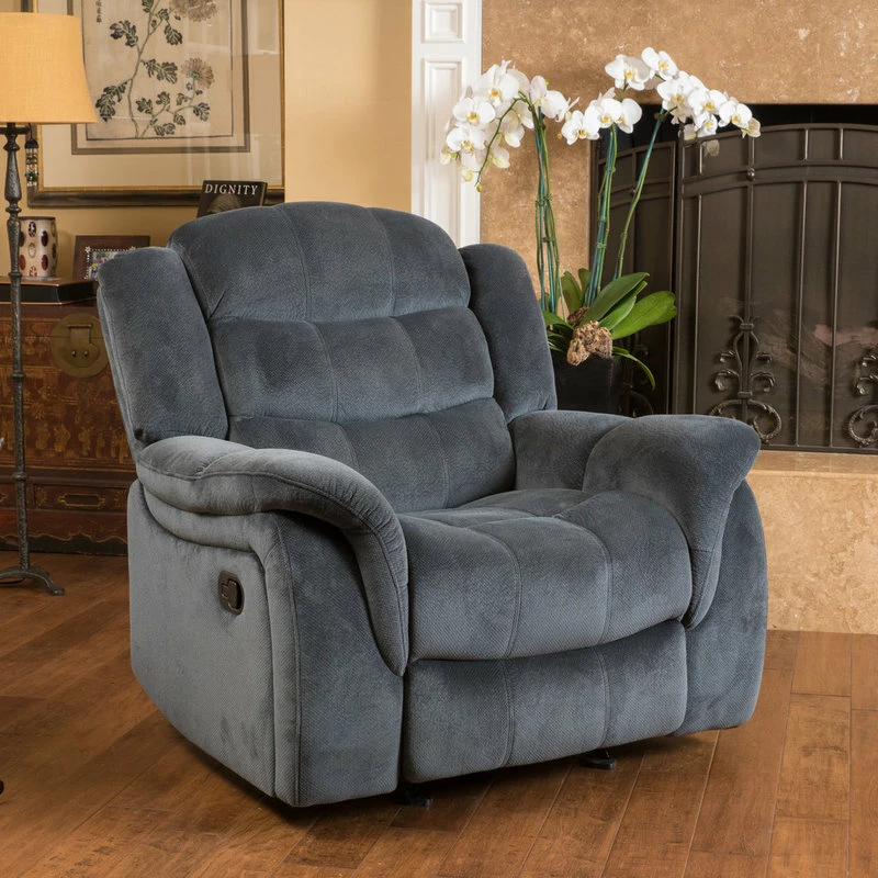 GDFStudio GDF Studio Emryka Gray Fabric Glider Recliner - Image 2