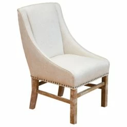 GDFStudio GDF Studio James Contemporary Fabric Upholstered Dining Chair, Linen/Natural