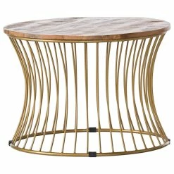 GDFStudio Alfonso Handcrafted Boho Mango Wood And Iron Coffee Table