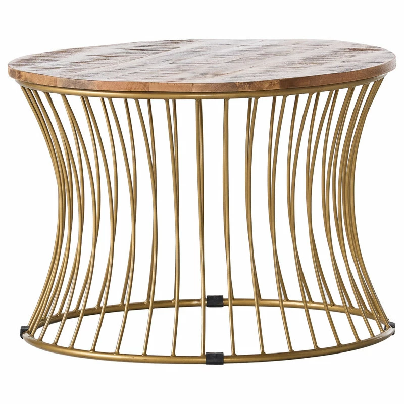 GDFStudio Alfonso Handcrafted Boho Mango Wood And Iron Coffee Table