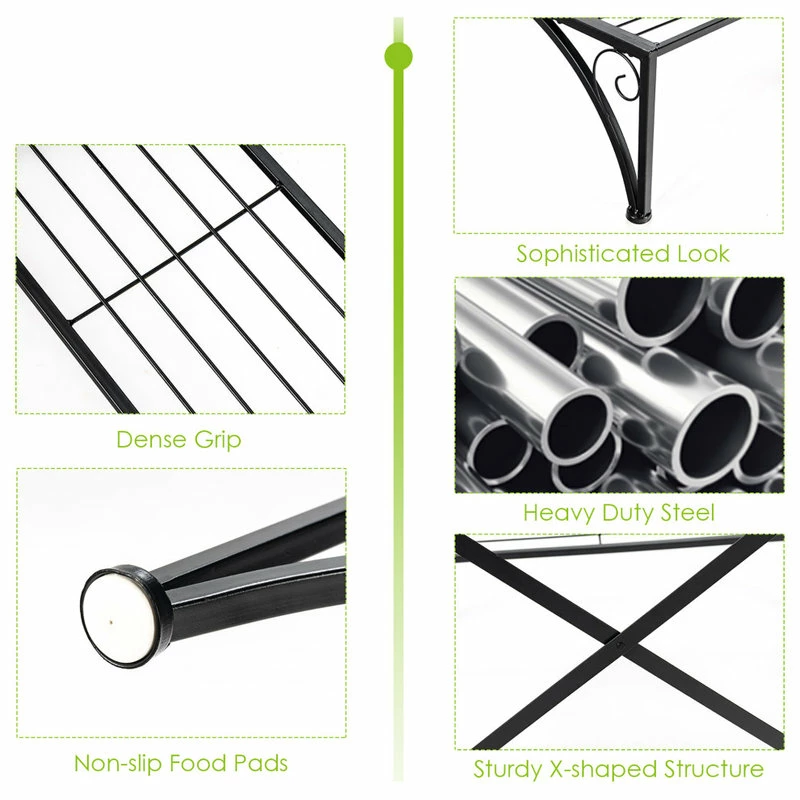 Costway Plant Rack 3-Tier Metal Plant Stand Garden Shelf Stair Style Decorative - Image 4