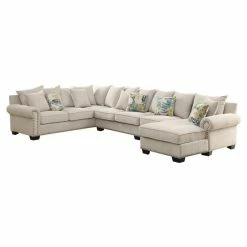 Furniture Of America E-Commerce By Enitial Lab Furniture Of America Ellington Transitional Fabric Sectional In Beige