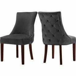 MOD The Splendor Dining Chair, Gray, Velvet Set Of 2