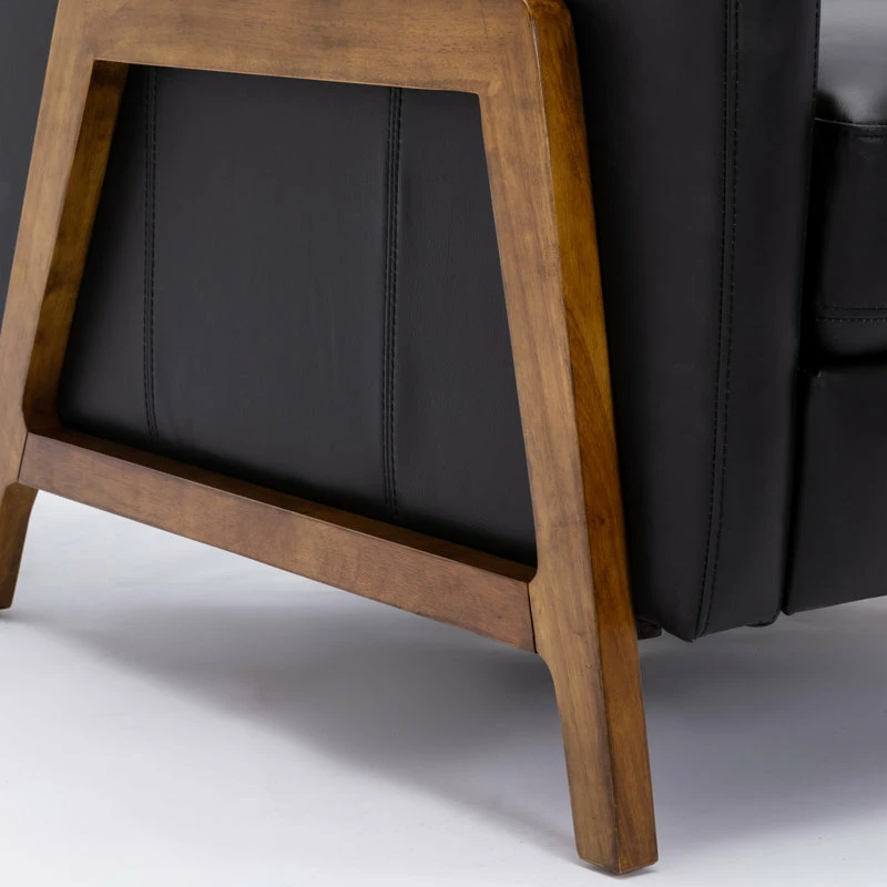 Comfort Pointe Reed Leather Push Back Recliner, Black - Image 8