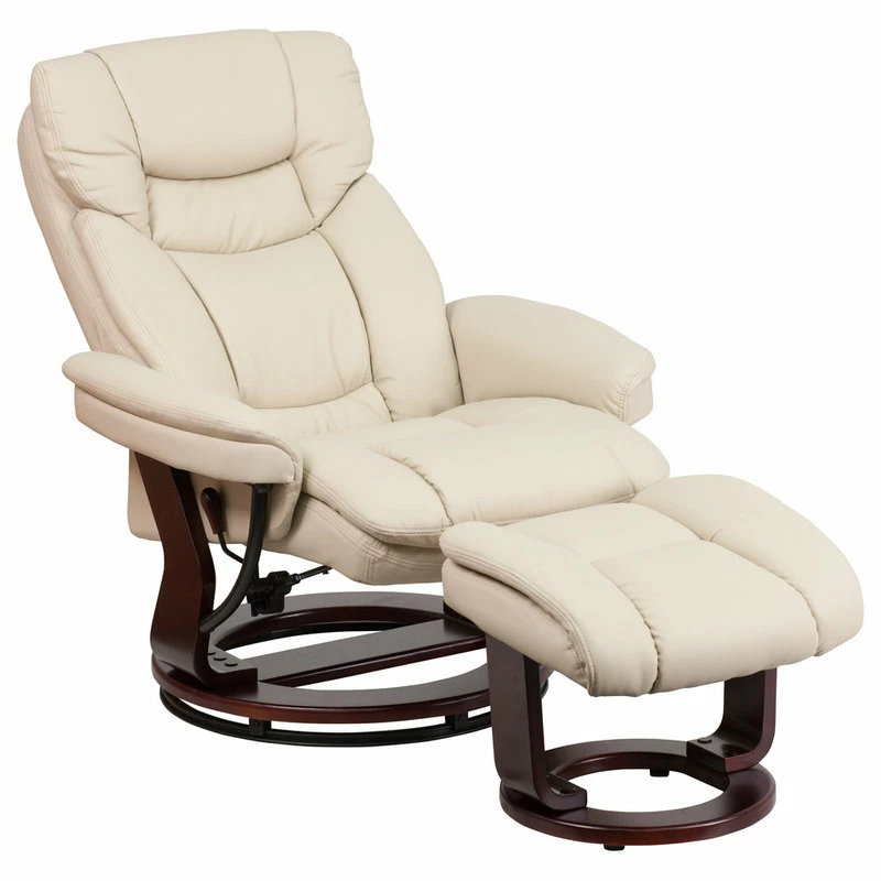 Flash Furniture Vintage Leather Recliner, Beige - Image 5