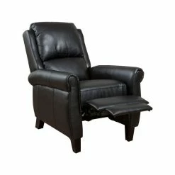 GDFStudio GDF Studio Lloyd Black Leather Recliner Club Chair
