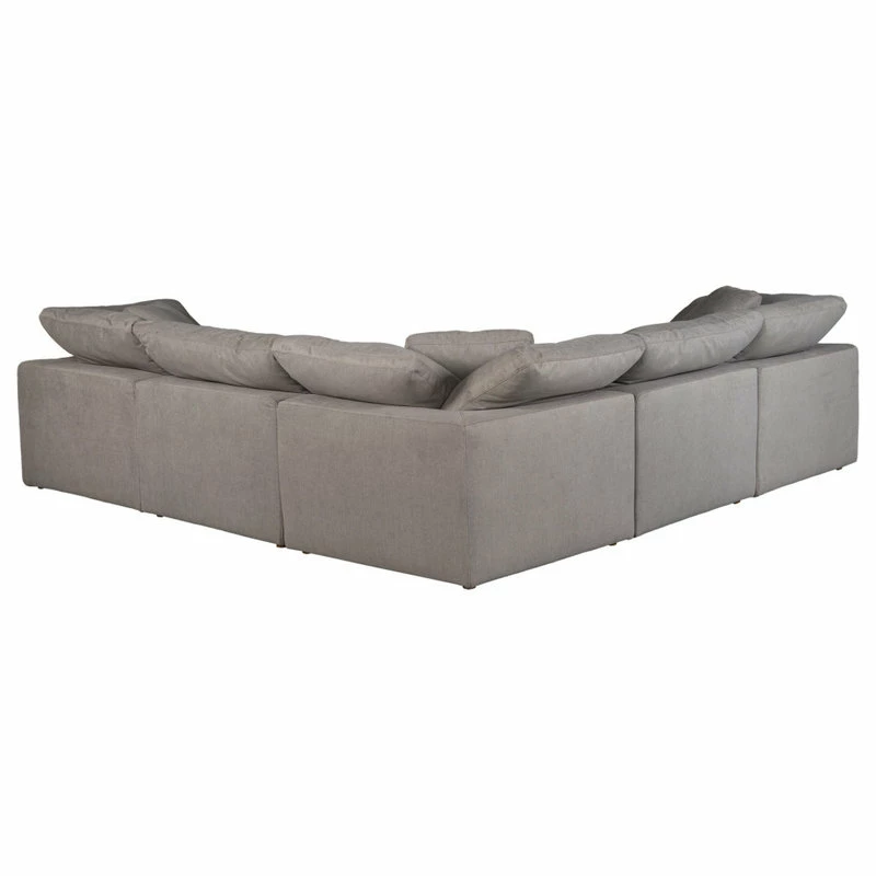 Moe's Home Collection 133.5 Inch Classic L Modular Sectional Livesmart Grey Scandinavian - Image 4