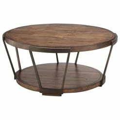 Magnussen Home Furnishings Magnussen Yukon Industrial Bourbon Coffee Table With Casters