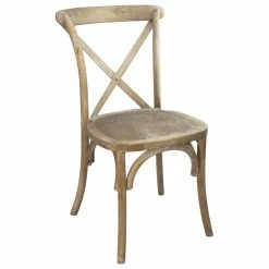 Flash Furniture Advantage Natural With White Grain X-Back Chair
