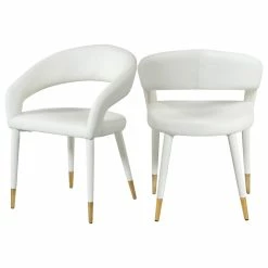 Meridian Furniture Destiny Dining Chair, White, Faux Leather