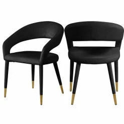 Meridian Furniture Destiny Dining Chair, Black, Velvet