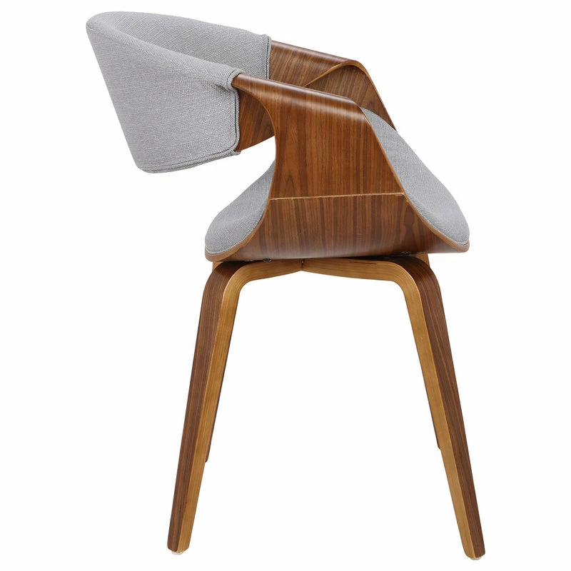 Lumisource Curvo Dining Chair, Walnut And Gray - Image 3