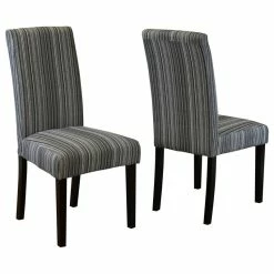 Monsoon Pacific Seville Stripe Fabric Dining Chairs, Set Of 2, Gray