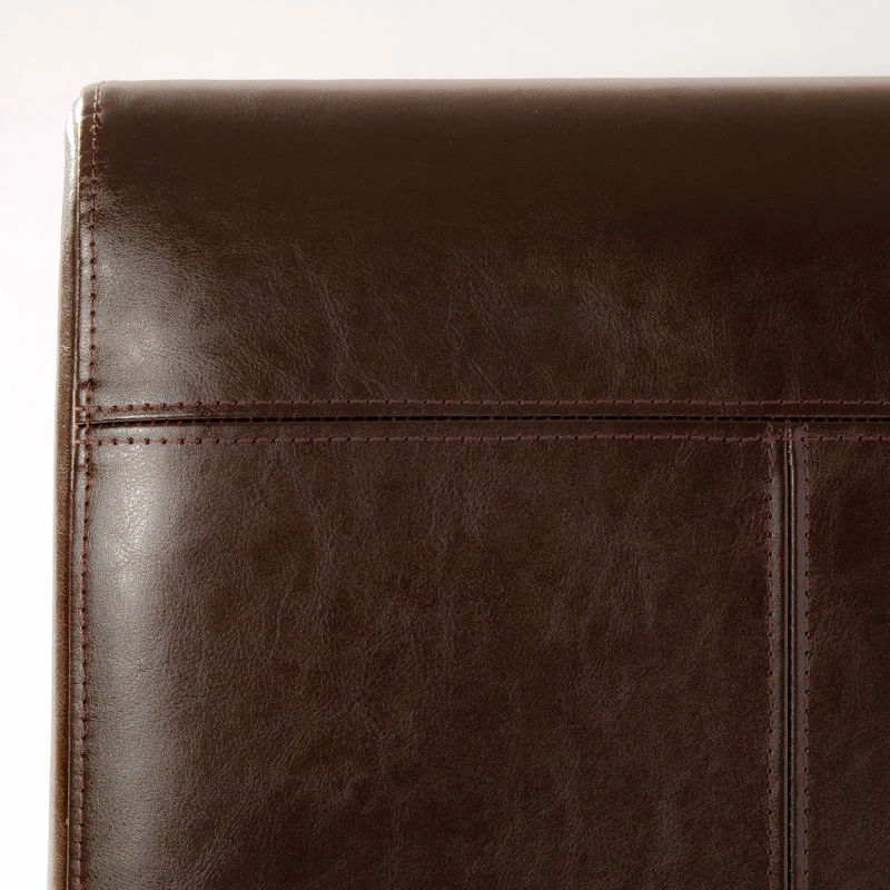 GDFStudio GDF Studio Percival T-stitched Chocolate Brown Leather Dining Chairs, Brown, Set - Image 5