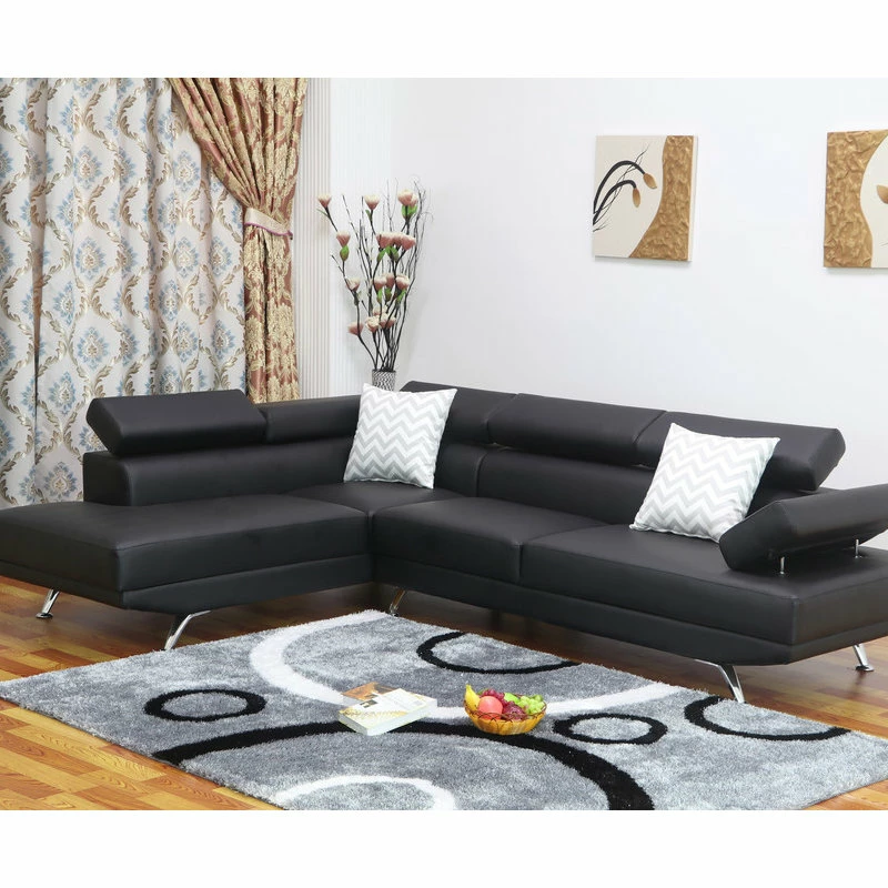 US Furnishings Express Kensley 2-Piece Sectional Sofa Set, Black, Left-Facing - Image 2