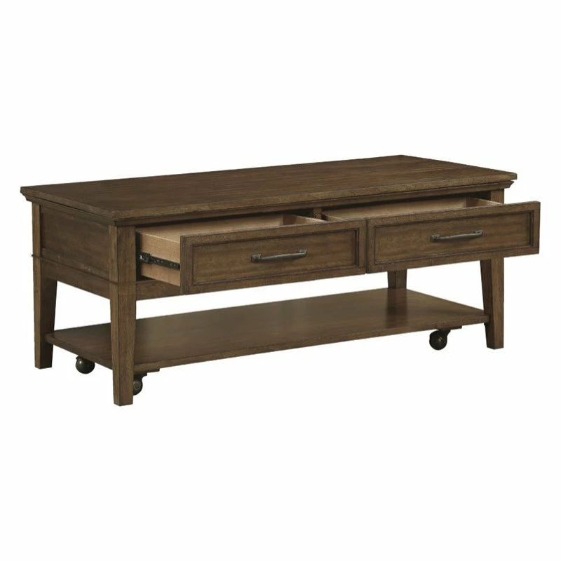 Domain Industries Inc. Lexicon Whitley Wood 2 Drawer Coffee Table In Brown - Image 2