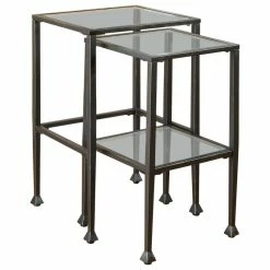 Coaster Home Furnishings Coaster 2-Piece Glass And Metal Nesting Tables