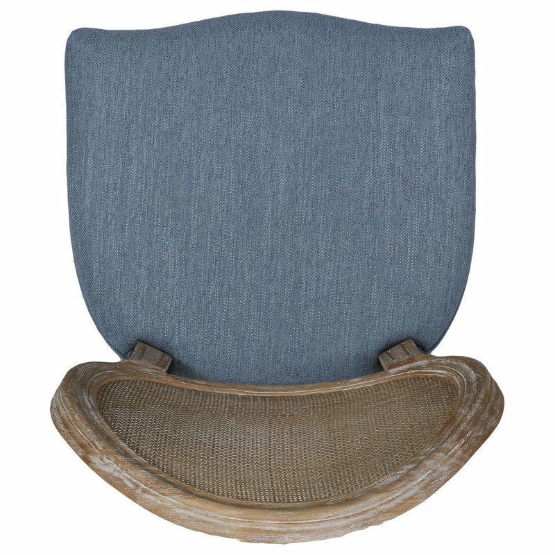 GDFStudio Camilo Wooden Dining Chair With Wicker And Fabric Seating, Set Of 2, Light Blue - Image 8