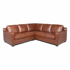 Nice Link Home Furnishings Lauren Leather 2 Piece Sectional In Camel
