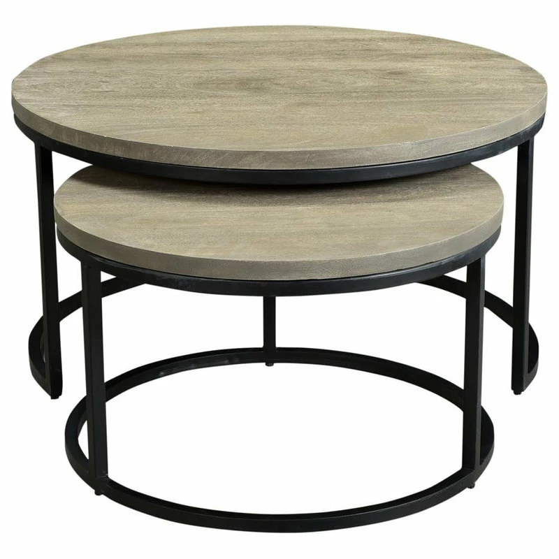 Moe's Home Collection Drey Round Nesting Coffee Tables 2-Piece Set - Image 4