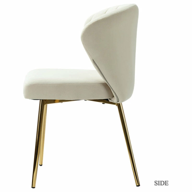 MOD The Audrey Dining Chair, Velvet, Set Of 2, Tan - Image 3