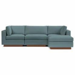 Apt2B Taylor Plush 4-Piece Modular Chaise Sectional Sofa, Cloud Velvet