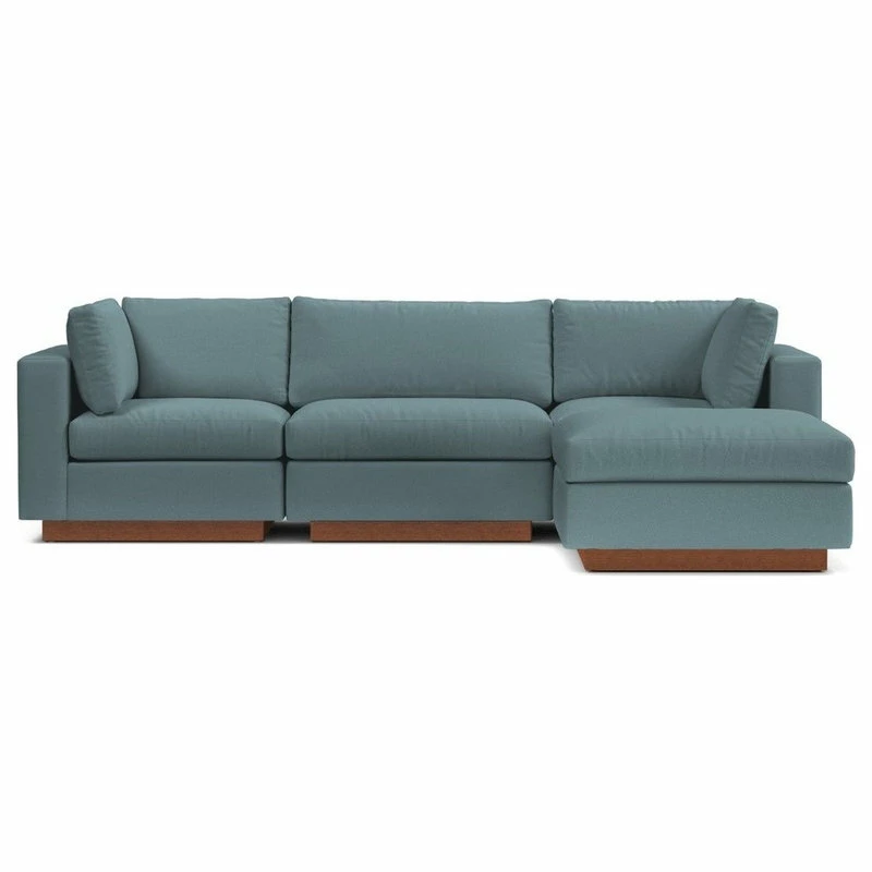 Apt2B Taylor Plush 4-Piece Modular Chaise Sectional Sofa, Cloud Velvet