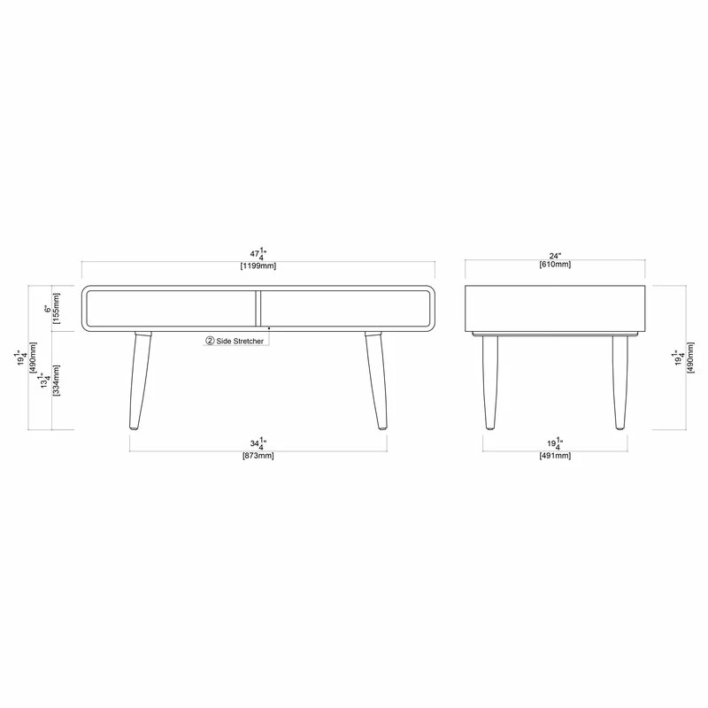 Boraam Industries, Inc. Boraam Halmstad Zebrano Wood Ans Rubberwood Coffee Table With Walnut 32211 - Image 7