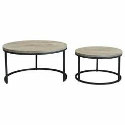 Moe's Home Collection Drey Round Nesting Coffee Tables 2-Piece Set