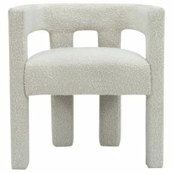 MOD The Camille Dining Chair, Bouclé Fabric, Cream