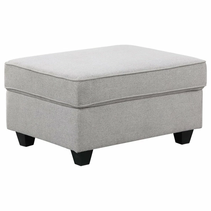 Lilola Home Leo Light Gray Linen Fabric 8Pc Modular L-Shape Sectional Sofa And Ottoman - Image 9