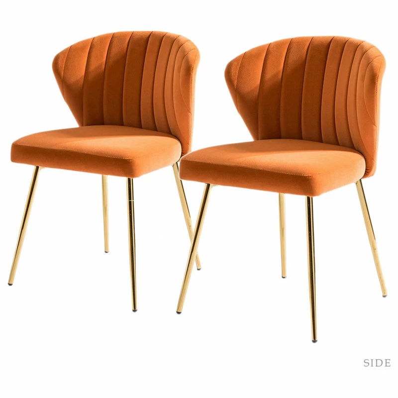MOD The Audrey Dining Chair, Velvet, Set Of 2, Orange