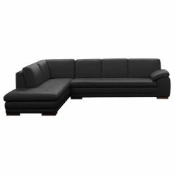 JNM Furniture 625 Modern Italian Leather Sectional By J&M, Black, Left Facing Chaise