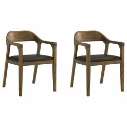 Boraam Industries, Inc. Rasmus Dining Arm Chair, Chestnut Wire-Brush, Set Of 2