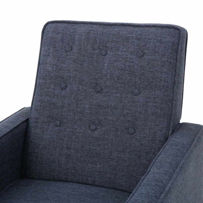 GDFStudio Marston Mid-Century Modern Button Tufted Fabric Recliner, Set Of 2, Fabric/Dark Blue - Image 11