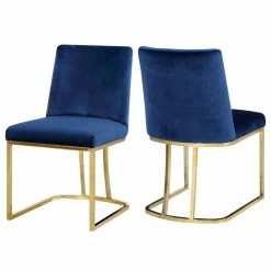 MOD The Josephine Velvet Dining Chair, Navy And Gold, Set Of 2