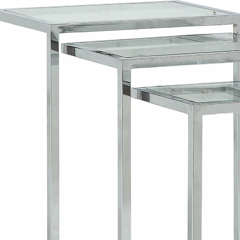 Carolina Classics Easton Nesting Table Set, Chrome - Image 3