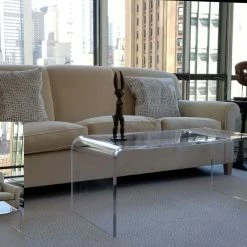 Southeastflorida Acrylic Coffee Table Lucite, 42"x20"x17", 3/4" Thick