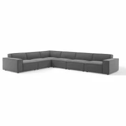 LexMod Restore 6-Piece Sectional Sofa, Charcoal