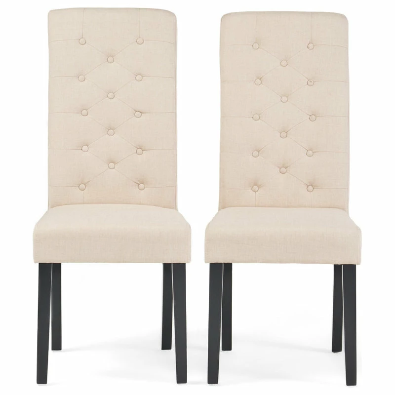 GDFStudio GDF Studio Darby Tall Back Linen Dining Chairs, Set Of 2