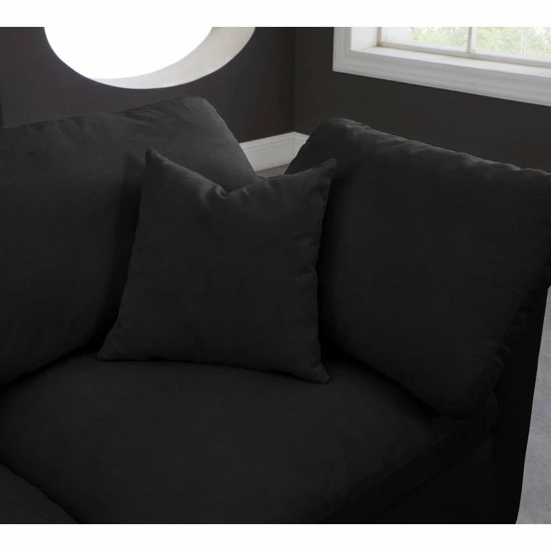 Meridian Furniture Down Modular 4-Seat Sectional, Black, Seating For 7, Armless - Image 6