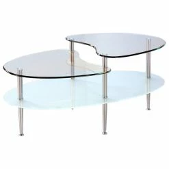 Walker Edison Mariner Glass Oval Coffee Table