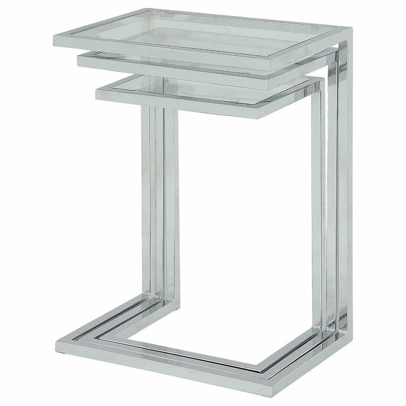 Carolina Classics Easton Nesting Table Set, Chrome - Image 2