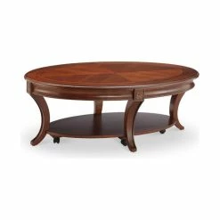 Magnussen Home Furnishings Magnussen Winslet Oval Coffee Table With Casters In Cherry