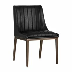 MOD The Stanton Dining Chair, Black, Faux Leather, Set Of 2